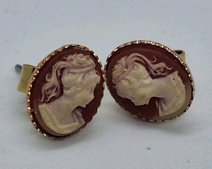 Zilveren Camee Knopjes Goud Verguld - Prachtige Conditie, Sieraden, Tassen en Uiterlijk, Antieke sieraden, Ophalen of Verzenden