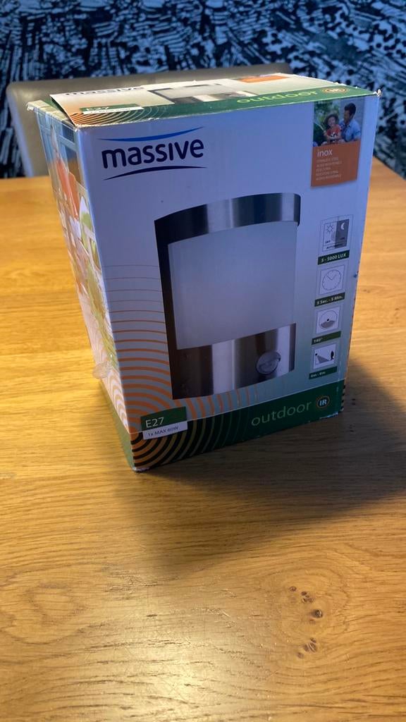 6 buitenlampen ( deel met, deel zonder sensor ) Mira, Ophalen, Minder dan 50 watt, Wandlamp, Rvs