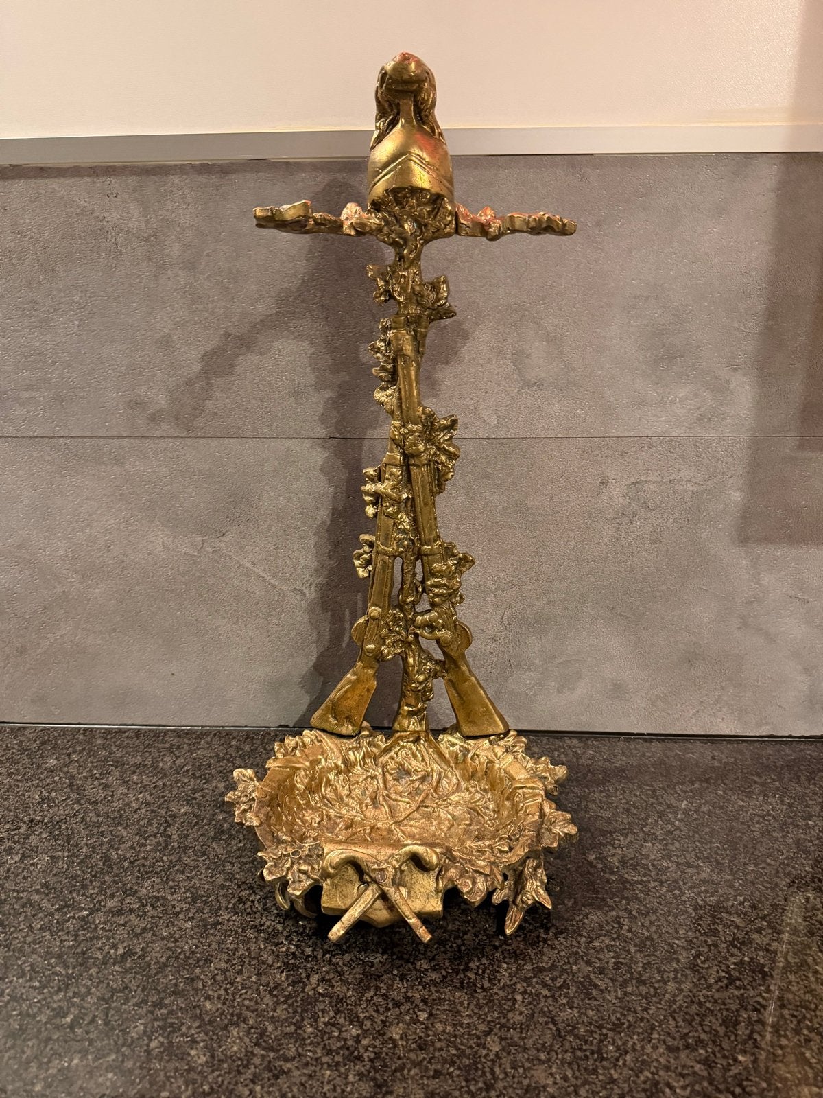 Vintage Messing Paraplustandaard  in Jachtstijl, Ophalen