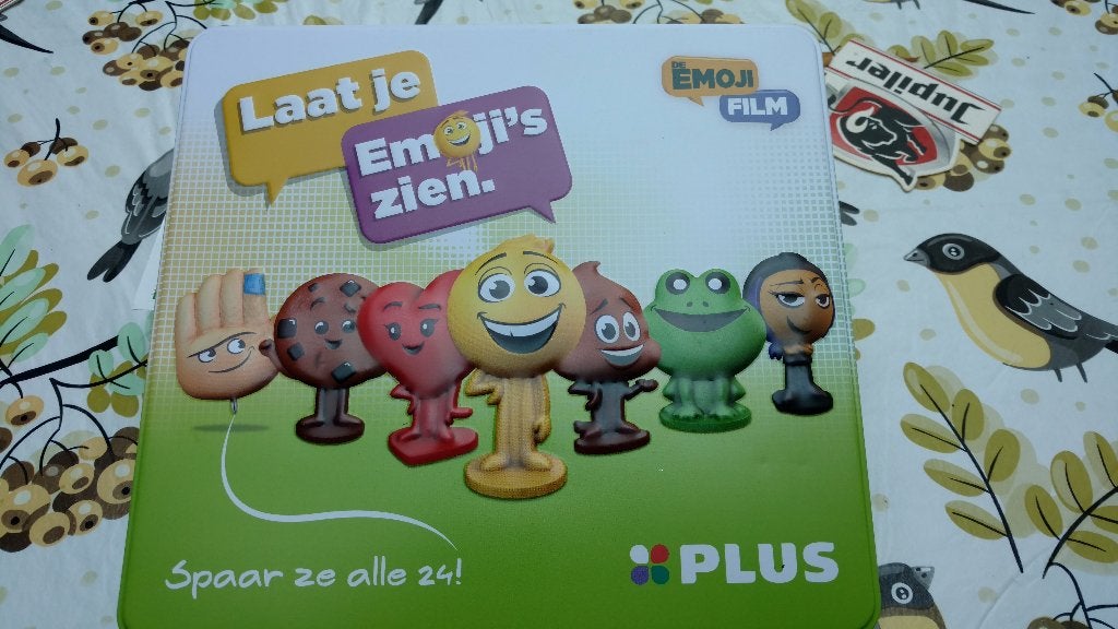 Emoji van de plus complete set met blik, Plus, Ophalen