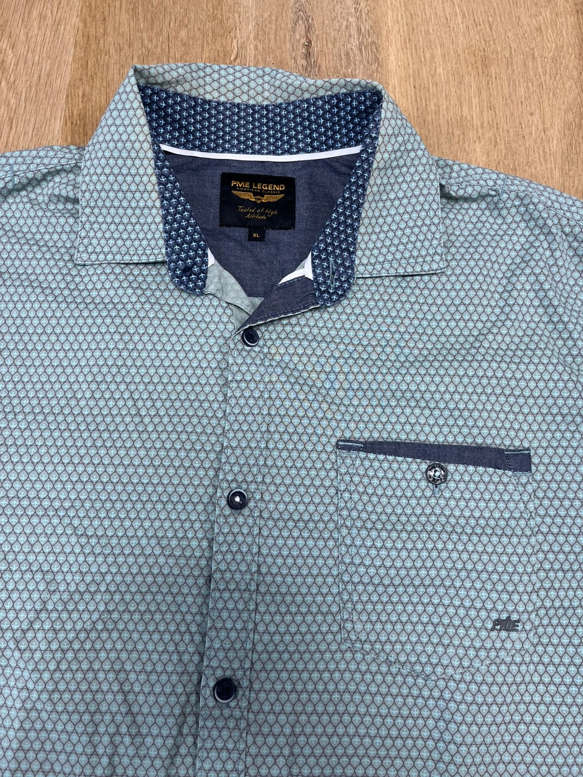 PME Legend overhemd met leuke print - Maat XL, Ophalen of Verzenden, Zo goed als nieuw, Groen, Halswijdte 43/44 (XL)