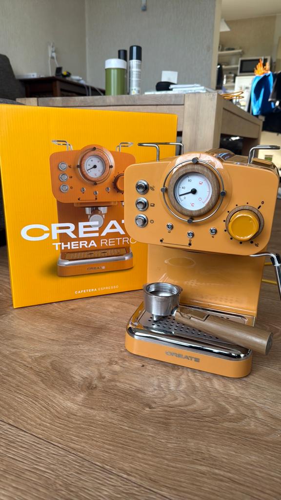CREATE Thera Retro Coffee Machine, Witgoed en Apparatuur, Koffiezetapparaten, Koffiemachine, Gemalen koffie, Ophalen of Verzenden