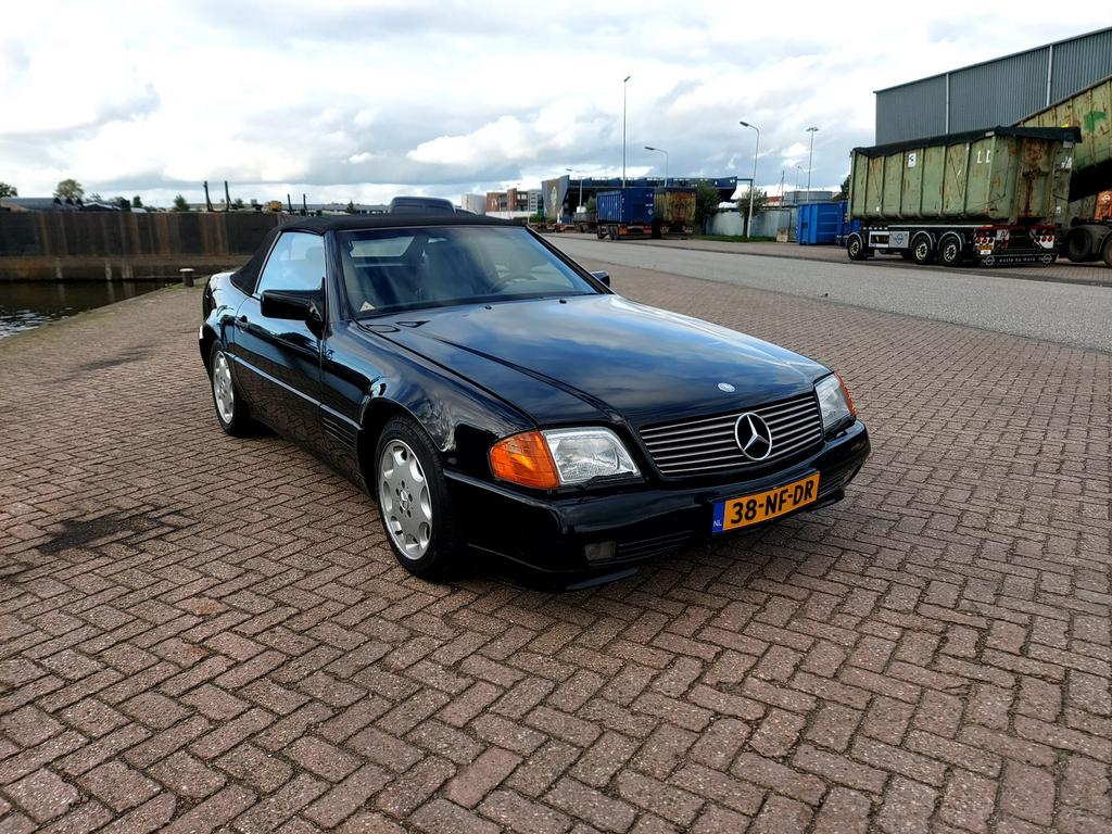 Mercedes-Benz Mercedes SL CABRIO MET HARDTOP 1992 Zwart, Auto's, Zwart, Cabriolet, Bedrijf, Geïmporteerd