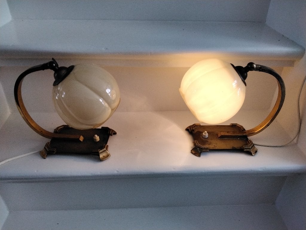 Bedlampjes, Huis en Inrichting, Lampen | Tafellampen, Ophalen, Glas, Minder dan 50 cm