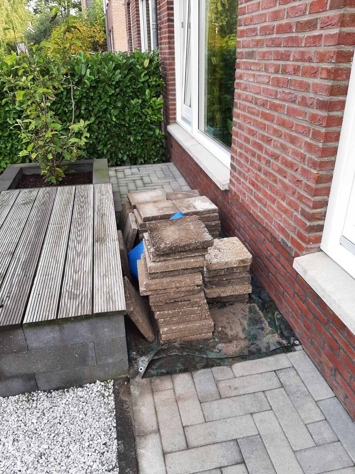 Gratis stoeptegels af te halen (laatste partij), Ophalen, Gebruikt, Beton, Terrastegels