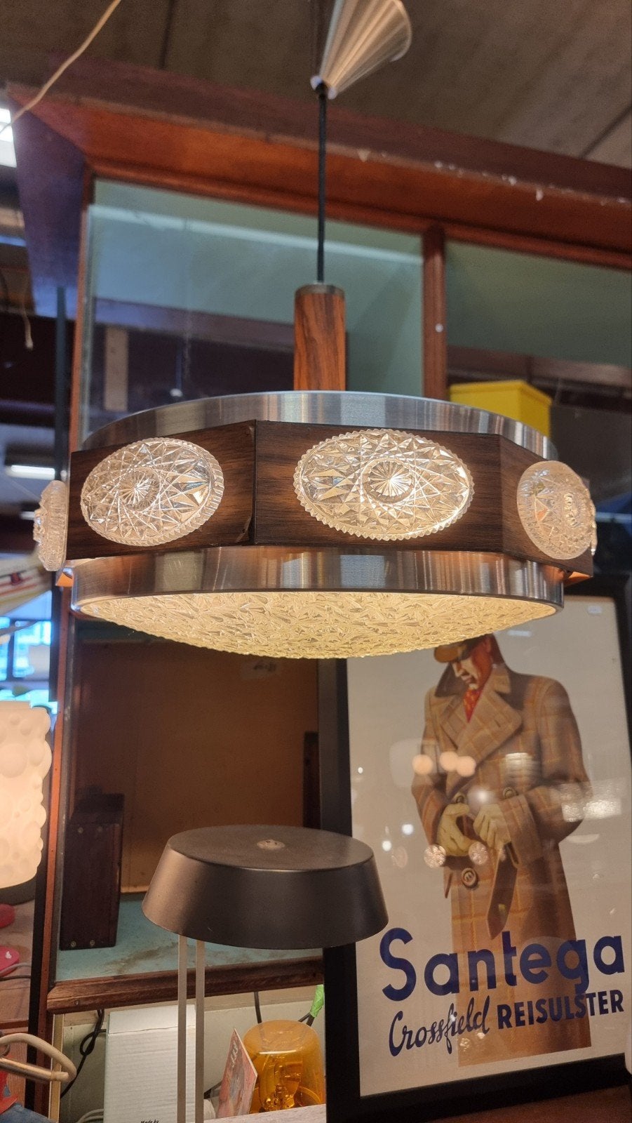 vintage ufo hanglamp jaren 60, ,, Ophalen of Verzenden, ,, Glas