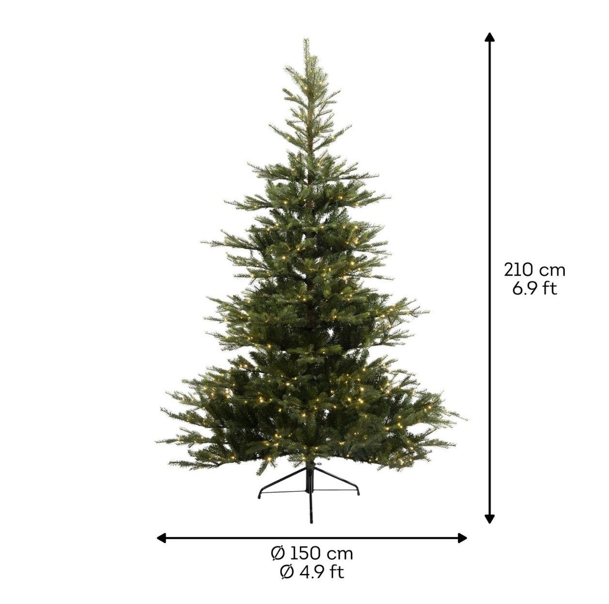 Kunstkerstboom Everlands Grandis Fir 210 cm met verlichting, Diversen, Ophalen, Zo goed als nieuw