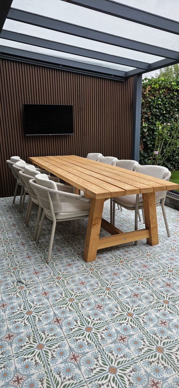 Robuuste Douglas Tuintafels op maat | Kies je type onderstel