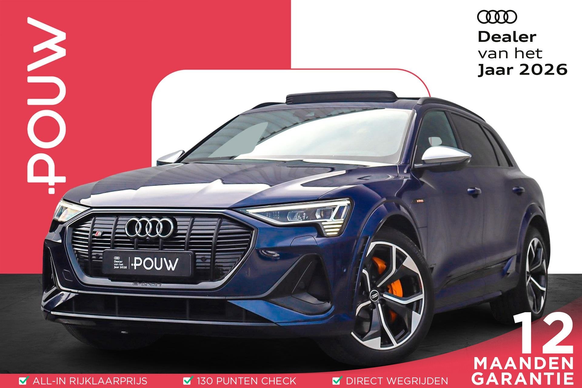 Audi e-tron S 503pk quattro 95 kWh | SoH 93% | Panoramadak |, Automaat, 12 maanden, Zwart, 95 kWh