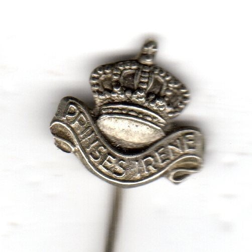 Speldje PRINSES IRENE BRIGADE LANDMACHT ZILVERKLEURIG (A3), Ophalen of Verzenden, Gebruikt, Overige onderwerpen