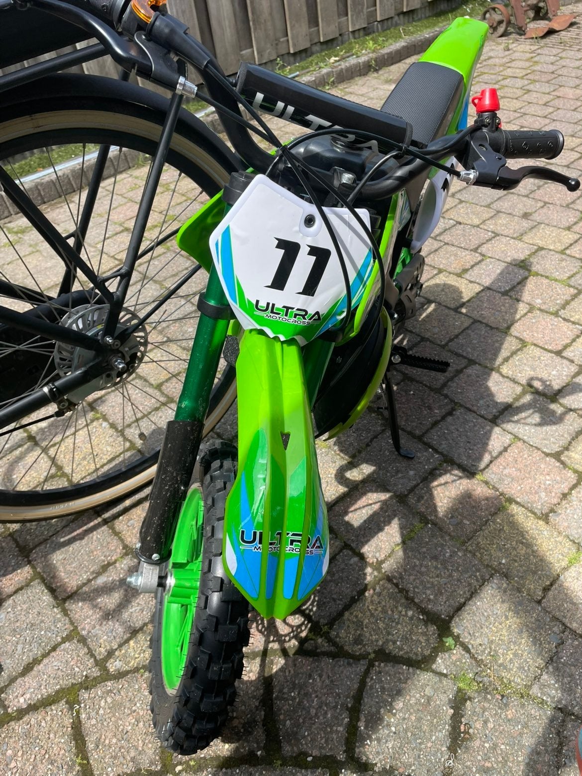 Groene Pitbike in goede staat - Bieden vanaf €190, Ultra, Ophalen of Verzenden, Schijfrem, Pitbike