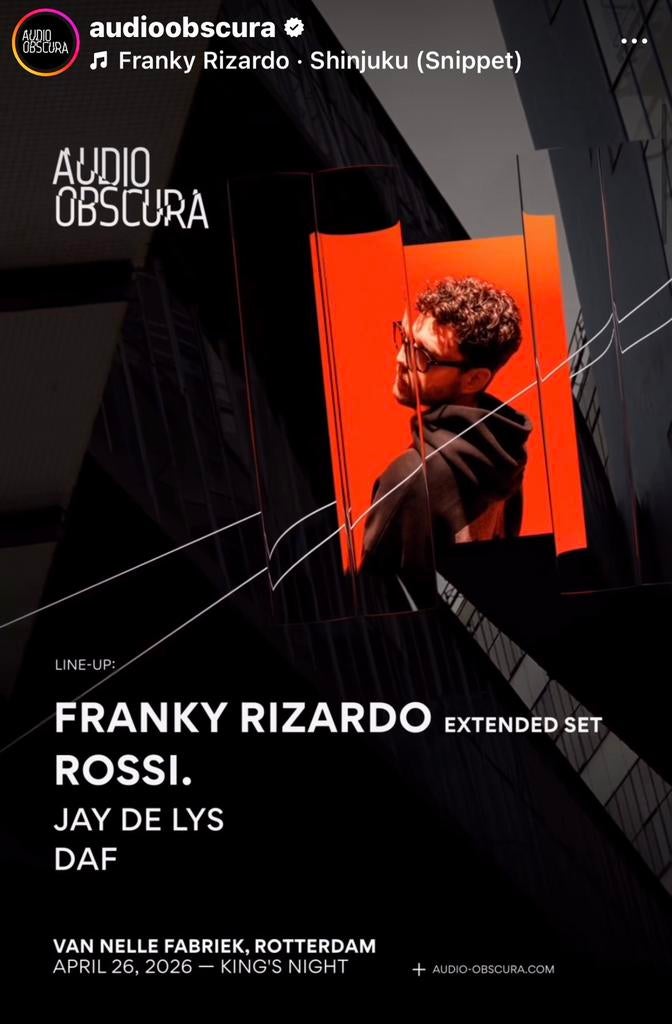 Audio Obscura King's Night x Franky Rizardo (Normaal), Twee personen, Mei