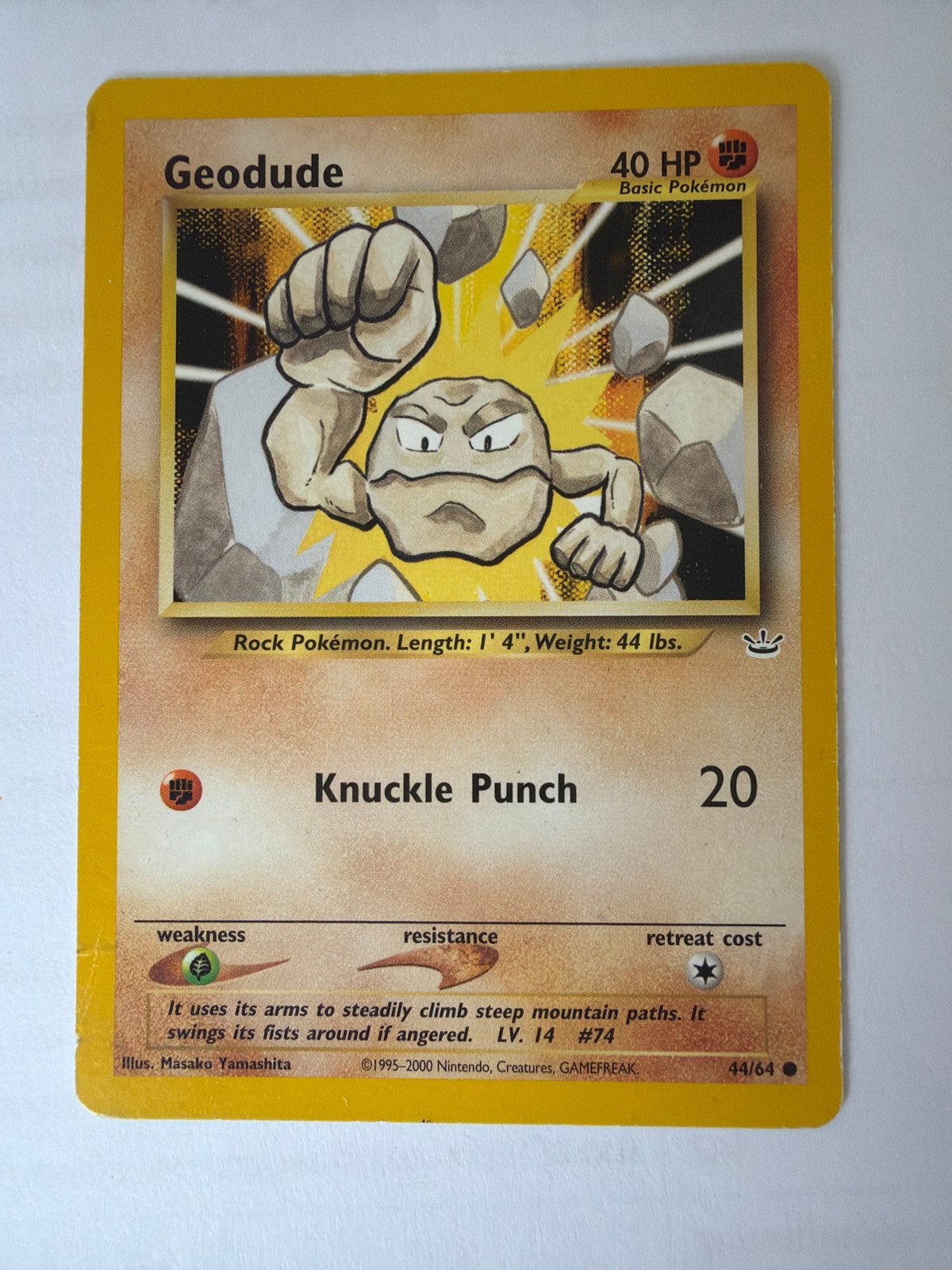 Pokémon Kaart Geodude 44/64 Jungle Set (1995-2000), Ophalen of Verzenden, Gebruikt, Losse kaart