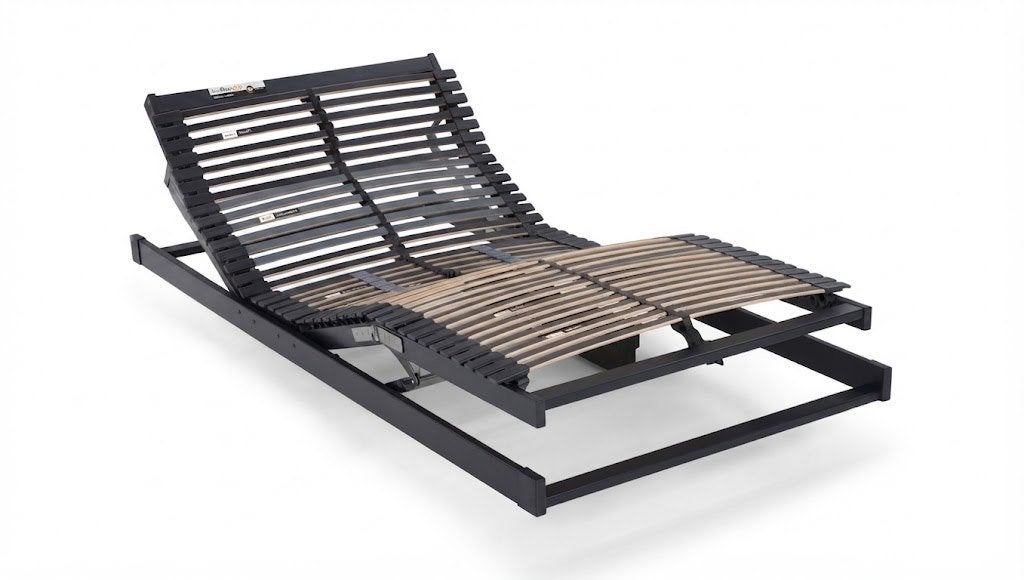 2x Lattenbodem hoog-laag Bossflex elektrisch met bed, Ophalen, Gebruikt, Tweepersoons, 80 cm