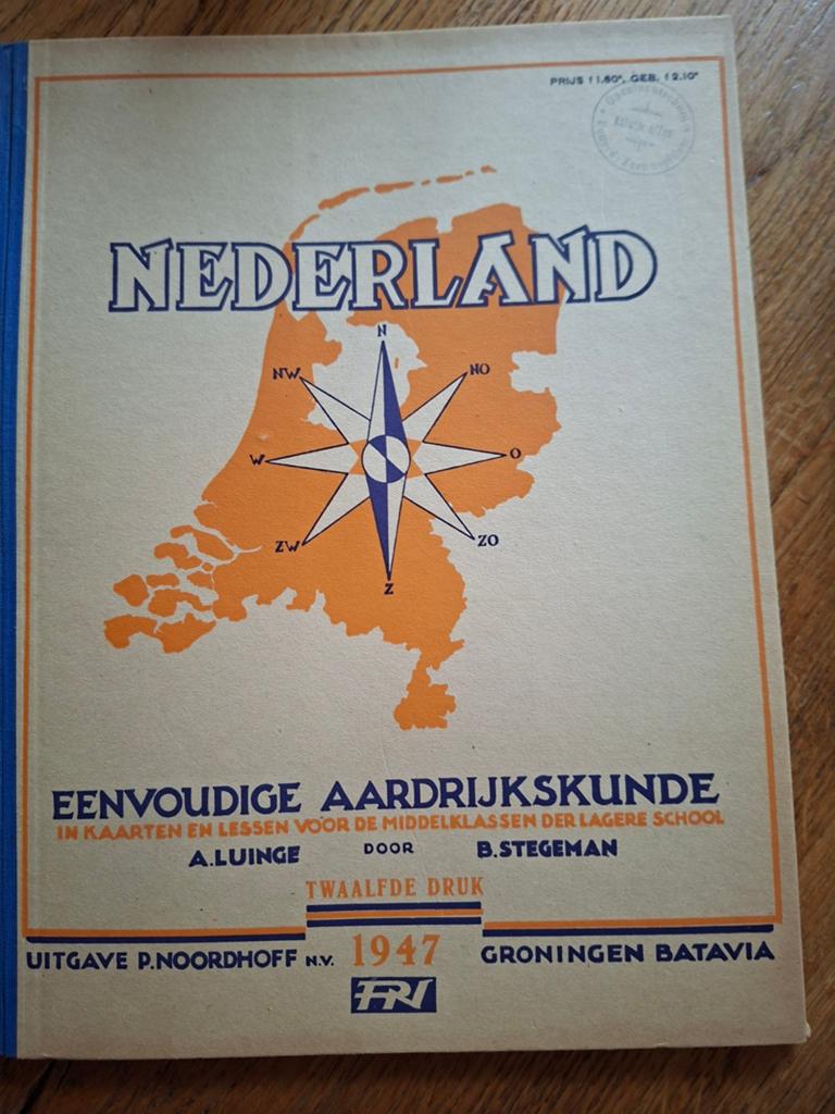 Oude atlas van Nederland (1947) - Lagere School, Antiek en Kunst, Verzenden, A. Luinge, B. Stegeman