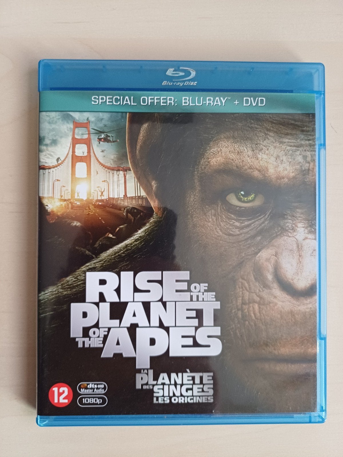 Rise of the Planet of the Apes Blu-ray + DVD, Cd's en Dvd's, Blu-ray, Ophalen of Verzenden, Zo goed als nieuw, Science Fiction en Fantasy