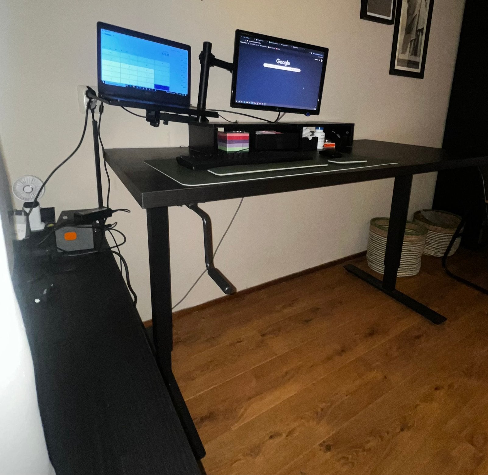 Bureau in hoogte verstelbaar | Zit-Sta Werkbureau | 150x75, Ophalen, 150 cm, Hout, In hoogte verstelbaar