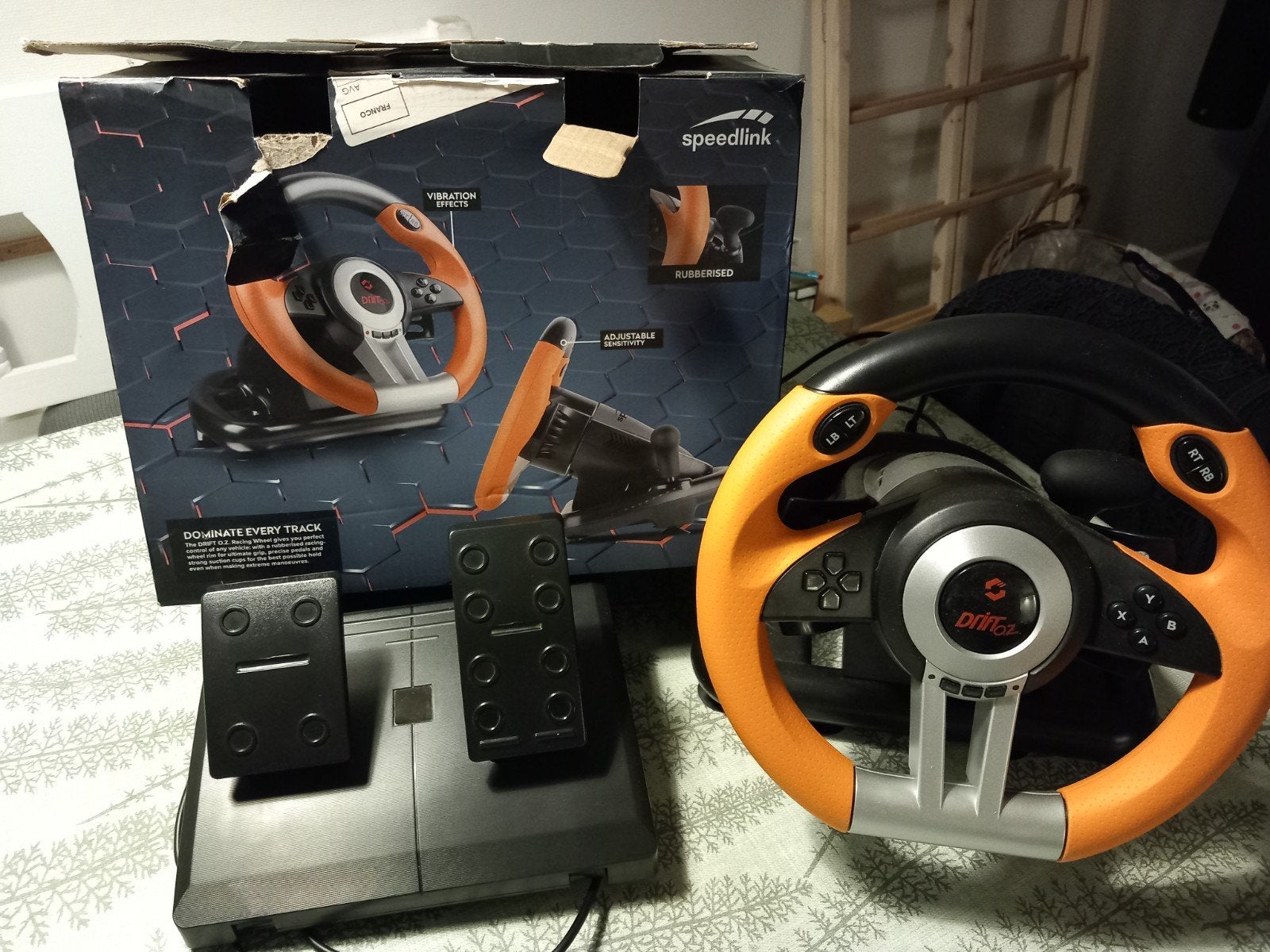 Speedlink Drift O.Z. Racing Wheel met pedalen, Speedlink, Racestuur, Ophalen of Verzenden, Zo goed als nieuw