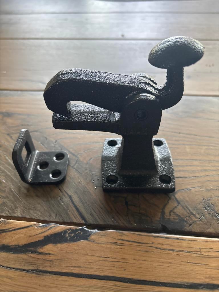 Gietijzeren deurvastzetters zwart - 2 stuks (ca. 10 cm), Doe-het-zelf en Verbouw, Deuren en Horren, Minder dan 80 cm, Minder dan 200 cm