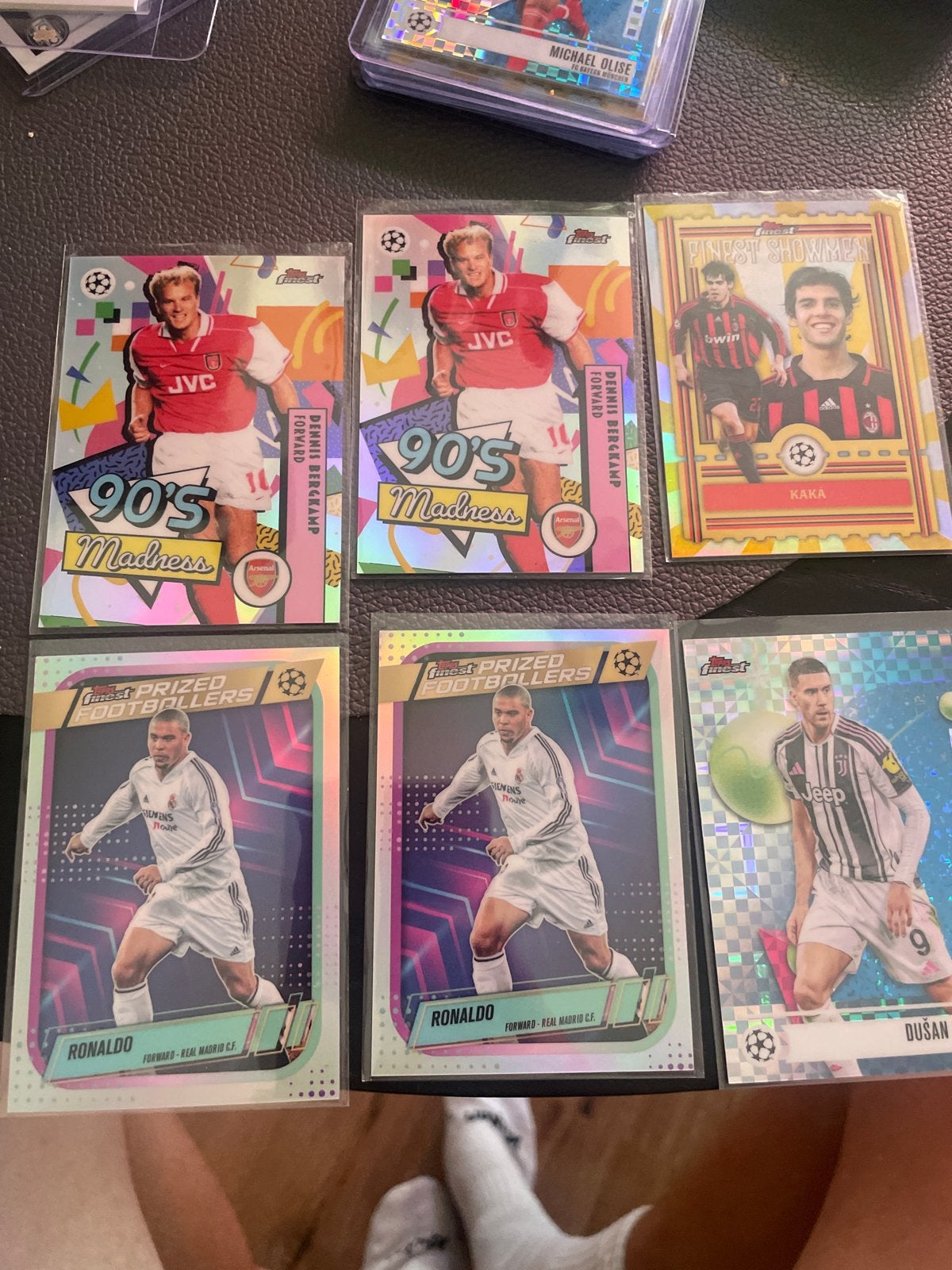 Voetbal Spelerskaarten: Bergkamp, Kaká, Ronaldo, Dušan, Ophalen of Verzenden, Zo goed als nieuw, Buitenlandse clubs, Spelerskaart