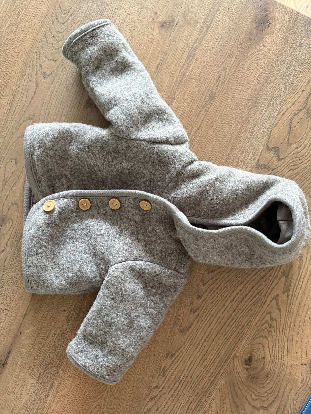 Wollen Hema Grijze Baby Jas met Capuchon - Maat 56, Ophalen of Verzenden, Nieuw, Jongetje of Meisje