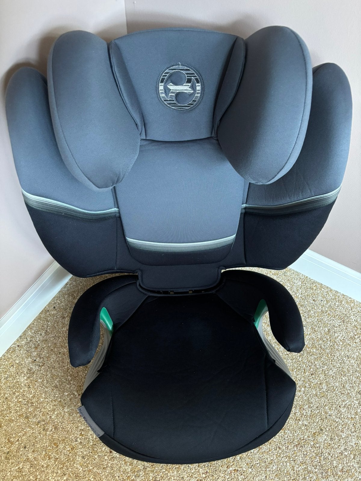 Autostoel kind Cybex gold grijs/groen, Autogordel of Isofix, 15 t/m 36 kg, Afneembare rugleuning, Zo goed als nieuw