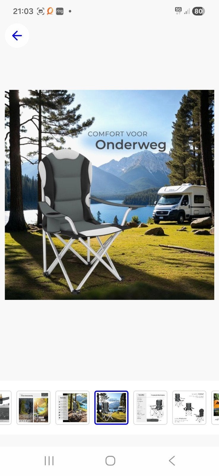 stevige luxe opvouwbare camping stoelen in draagas, Ophalen, Zo goed als nieuw, Campingstoel