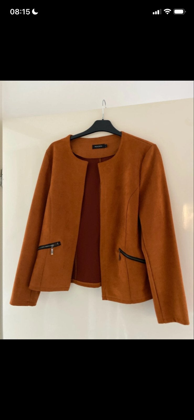 Pescara suède look jasje in cognac, Ophalen of Verzenden, Zo goed als nieuw, Maat 42/44 (L), Bruin
