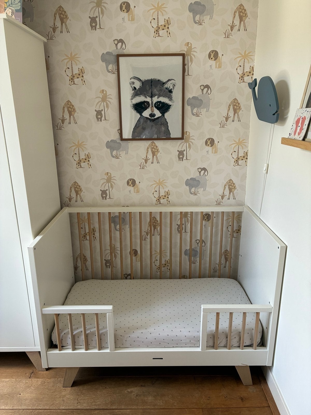 Kidsmill Lars Babybed Wit / Naturel 60x120 cm, Ophalen, Zo goed als nieuw, Ledikant