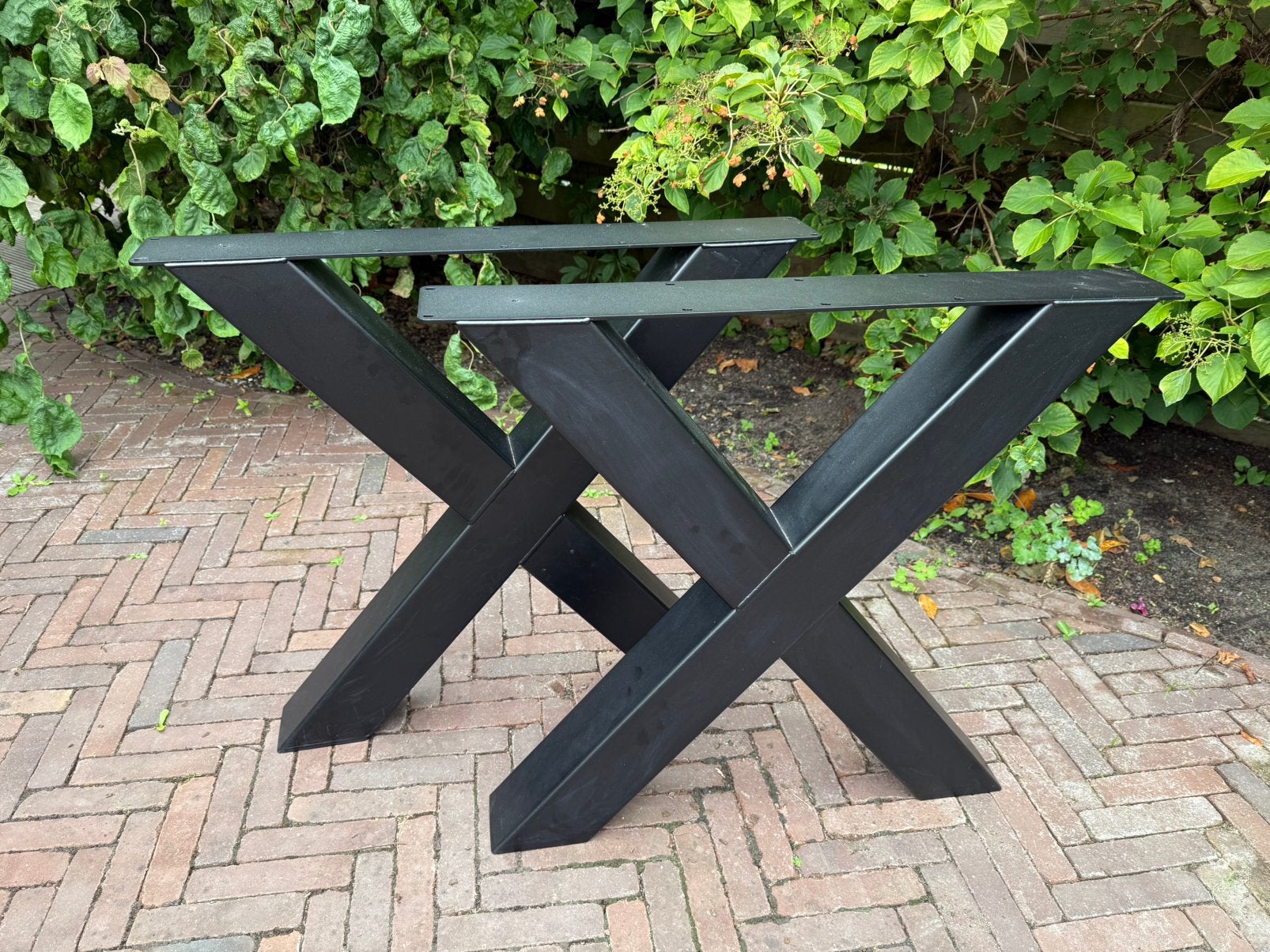 Stalen zwarte X tafelpoten, Ophalen, Tafelpoot, Minder dan 50 cm, 50 tot 100 cm