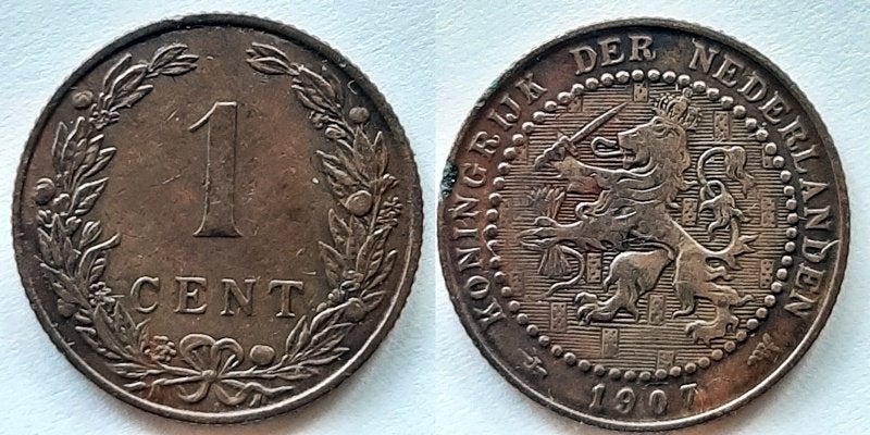 Cent 1907 Wilhelmina, Verzenden, Koningin Wilhelmina
