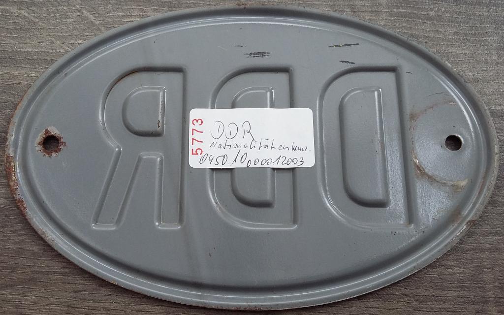 Jaren 60 -70 Oost Duitsland DDR Land Letter Nummer Auto Bord, Verzamelen, Ophalen of Verzenden, Gebruikt, Auto's
