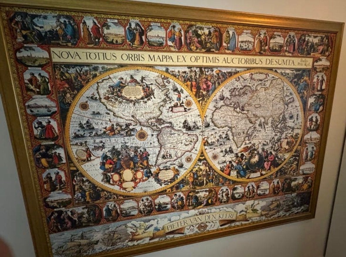 Grote Wereldkaart Legpuzzel - Pieter van den Keere, Ophalen, Meer dan 1500 stukjes, Zo goed als nieuw, Legpuzzel