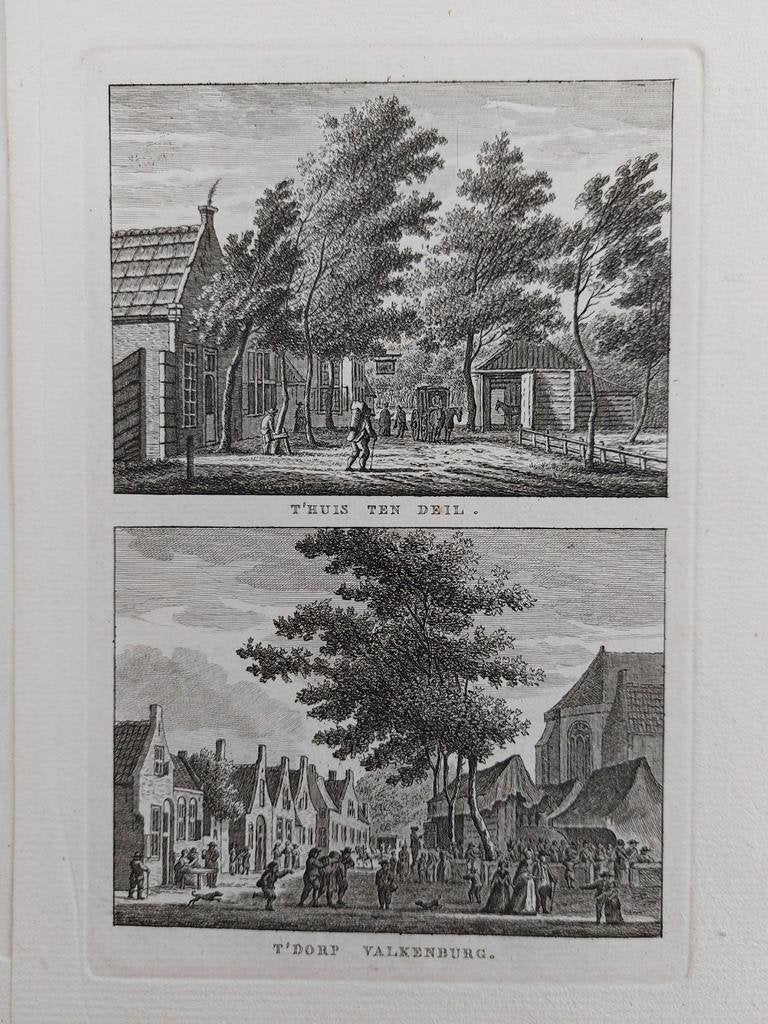 133-134 / Huis ten Deil + Valkenburg Gravure J. Bulthuis, Ophalen of Verzenden