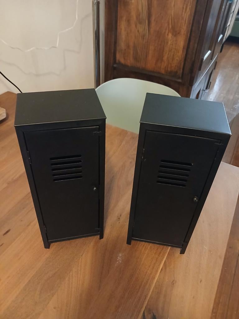 Mini metalen lockers - zwart - H32xB13xD10cm, Huis en Inrichting, Kasten | Lockerkasten, Ophalen of Verzenden, Zo goed als nieuw