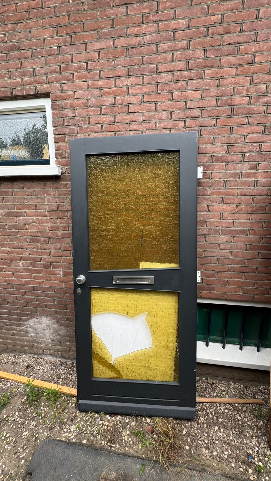 Voordeur jaren 30 woning, Doe-het-zelf en Verbouw, Deuren en Horren, Gebruikt, 215 cm of meer, Buitendeur, Hout