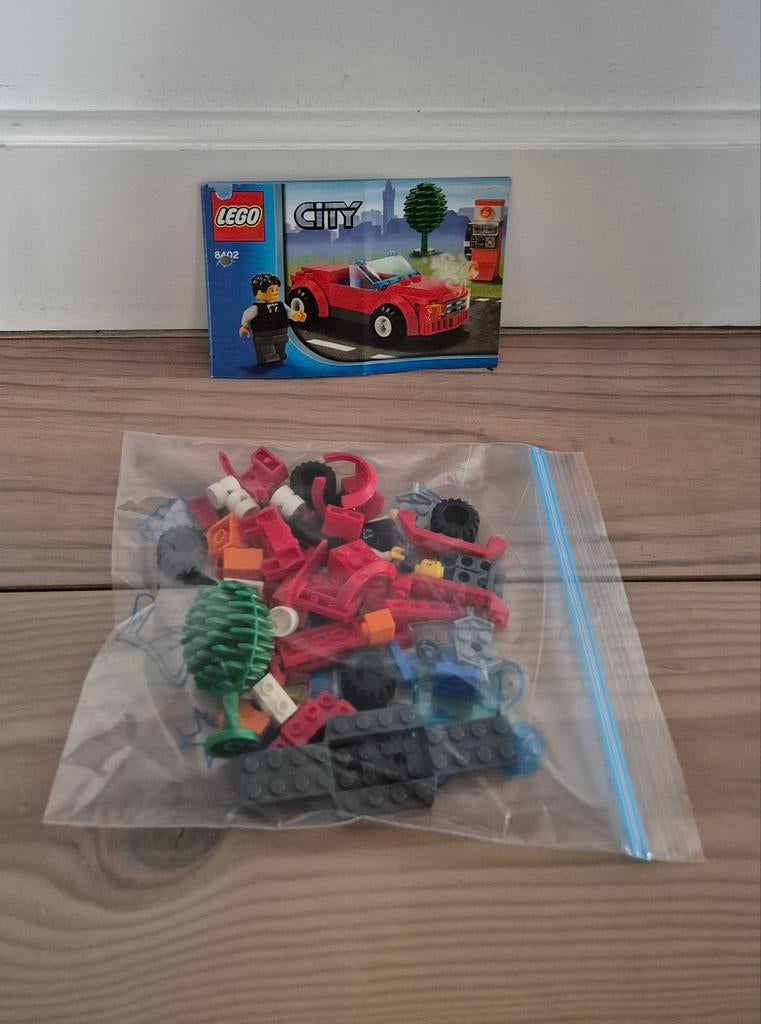LEGO City sportwagen 8402, Ophalen of Verzenden, Gebruikt, Complete set, Lego