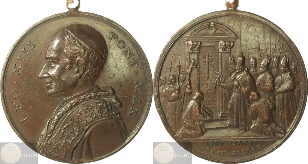 Vaticaanstad - Historiepenning 1900 'Leo XIII Heilig Jaar', Ophalen of Verzenden, Brons, Buitenland