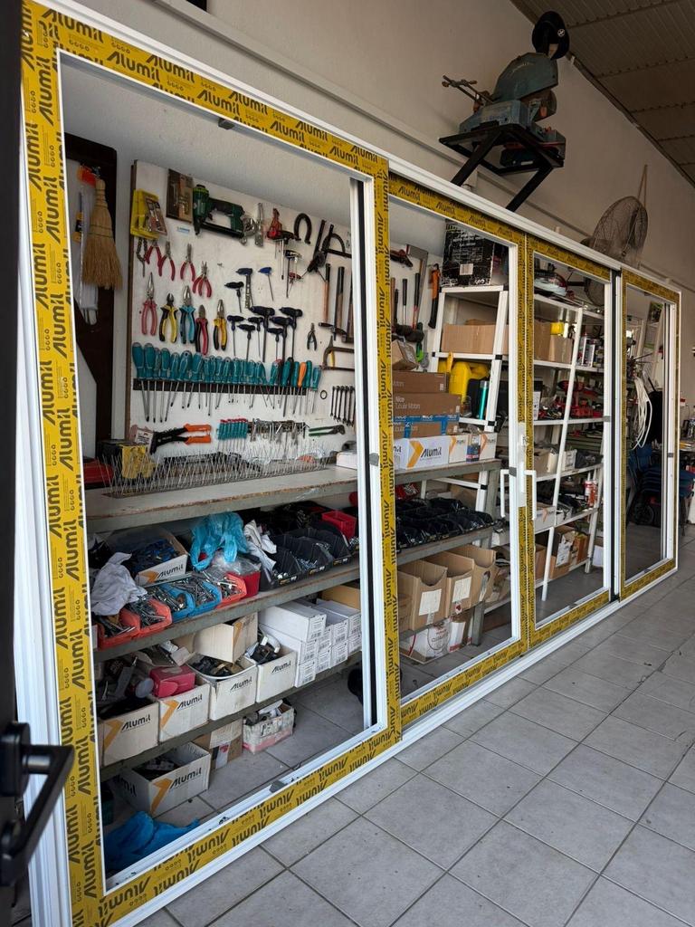 Nieuw Schuifpui met glas - 5m breed, 2.20m hoog, Doe-het-zelf en Verbouw, Kozijnen en Schuifpuien, Nieuw, Schuifpui, Aluminium
