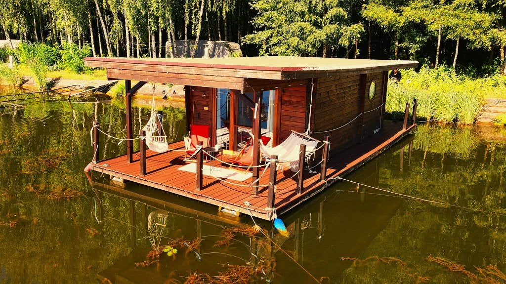 Woonboot, Waterwoning of Watervilla Wooden Lady, Watersport en Boten, Ophalen of Verzenden, Gebruikt