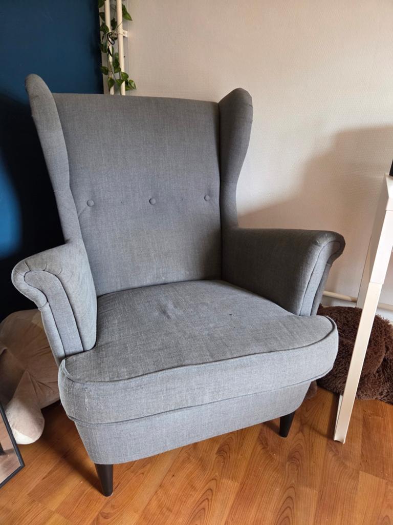 Grijze fauteuil - ikea, Ophalen, Gebruikt, 75 tot 100 cm, 75 tot 100 cm