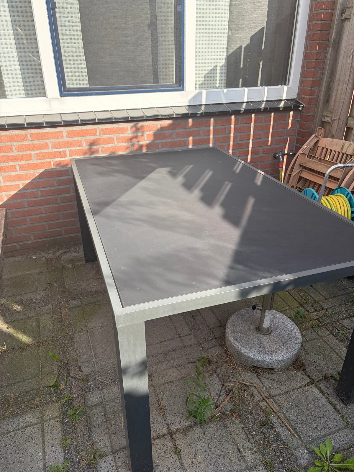 Moderne tuintafel - Rechthoekig, grijs, Ophalen, Gebruikt, Rechthoekig, Metaal