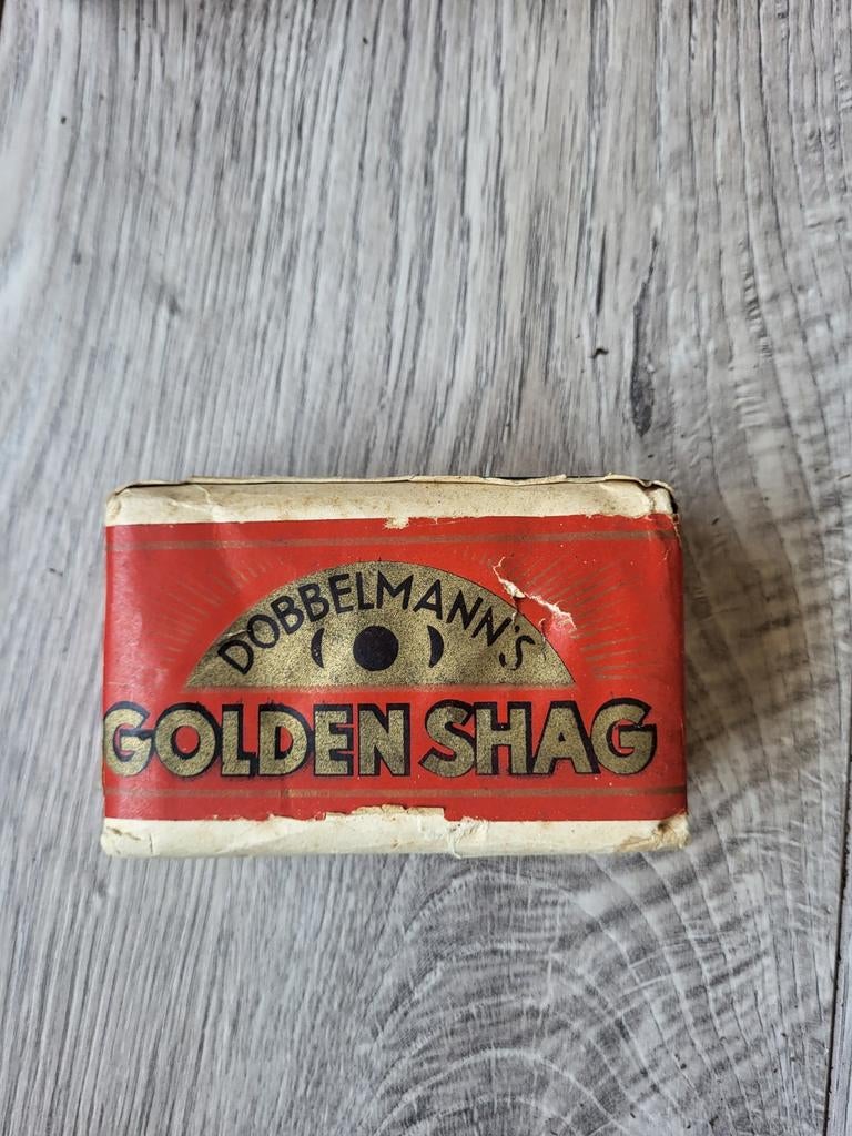 Te koop vintage pakje Golden Shag, Verzamelen, Rookartikelen, Aanstekers en Luciferdoosjes, Ophalen of Verzenden