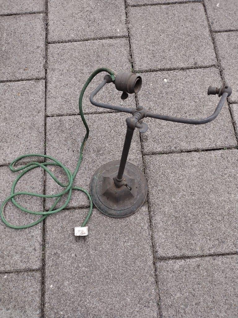 Messing/ koper begin 1900 bureaulamp *project*, Ophalen, Koper