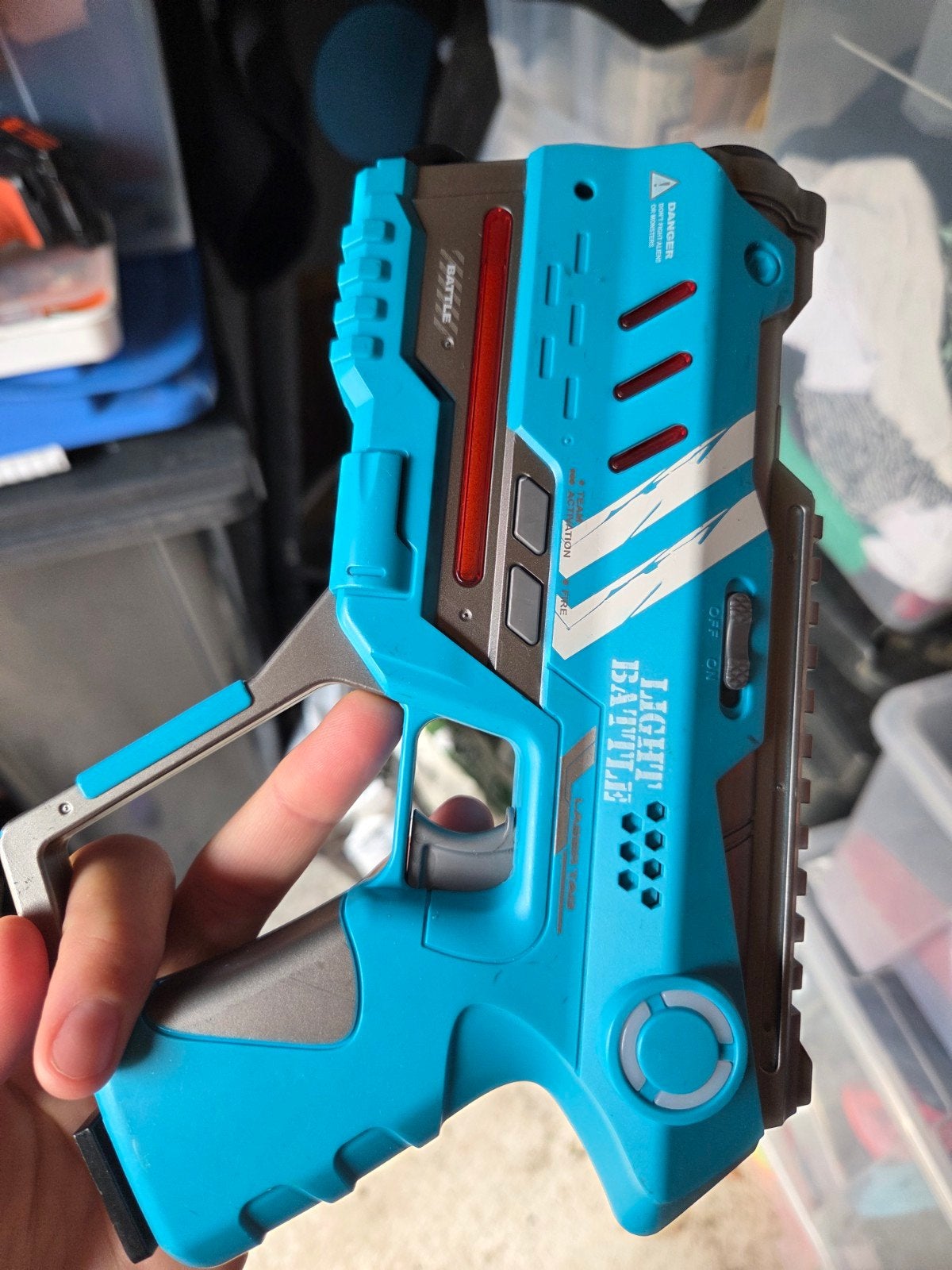 2 blauwe Anti Cheat Connect Light Battle laserguns, Kinderen en Baby's, Speelgoed | Buiten | Actiespeelgoed, Ophalen of Verzenden