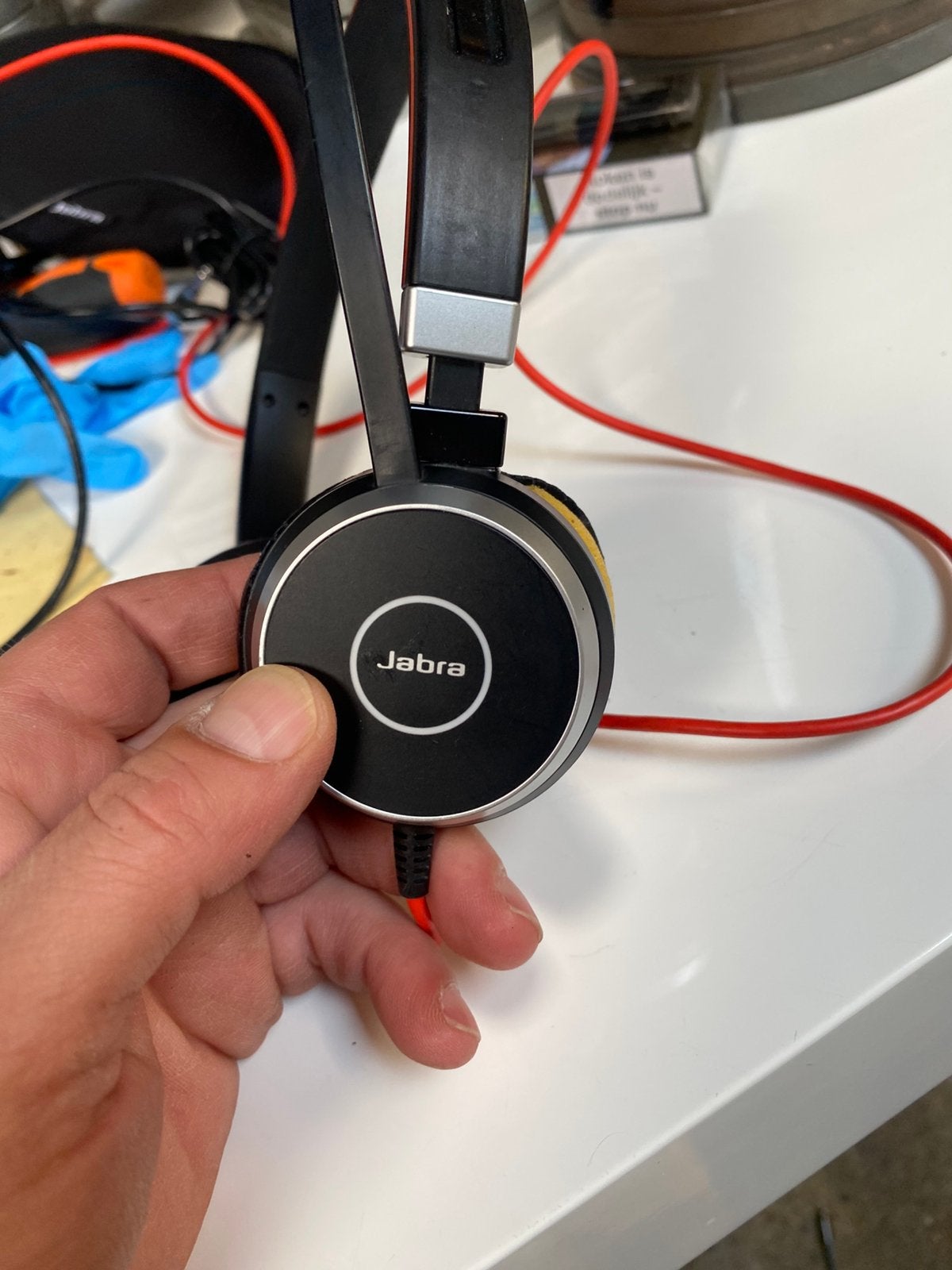 Jabra Evolve 40 Stereo Headset–Inclusief USB-Controller&Etui, Ophalen of Verzenden, Zo goed als nieuw