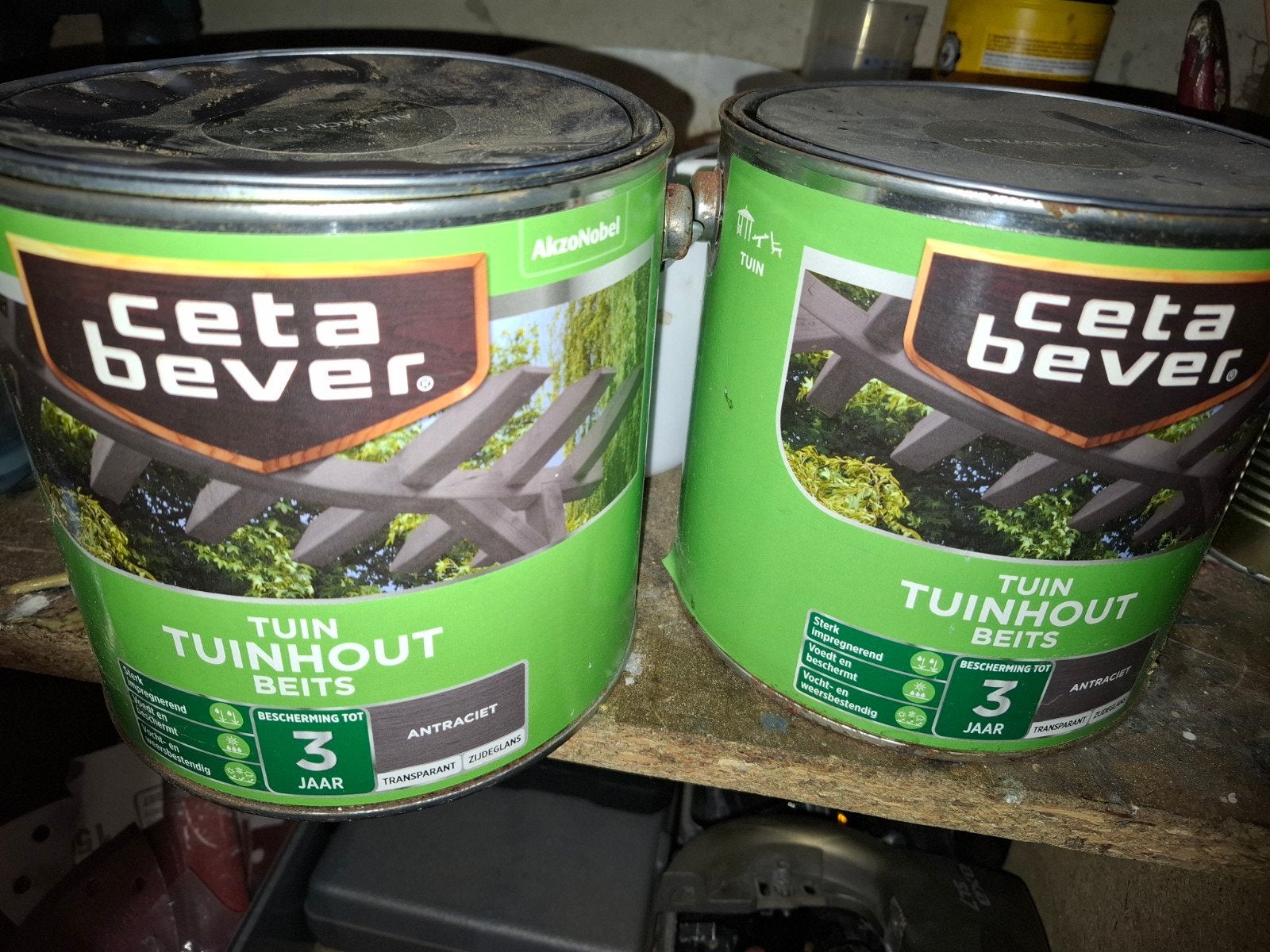 CetaBever Tuinhout Beits Antraciet 034 (2x), Ophalen, Nieuw, Beits, Grijs