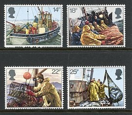 Engeland- 1981- serie = motief Schepen & Vissen, Postzegels en Munten, Postzegels | Europa | UK, Ophalen of Verzenden, Postfris