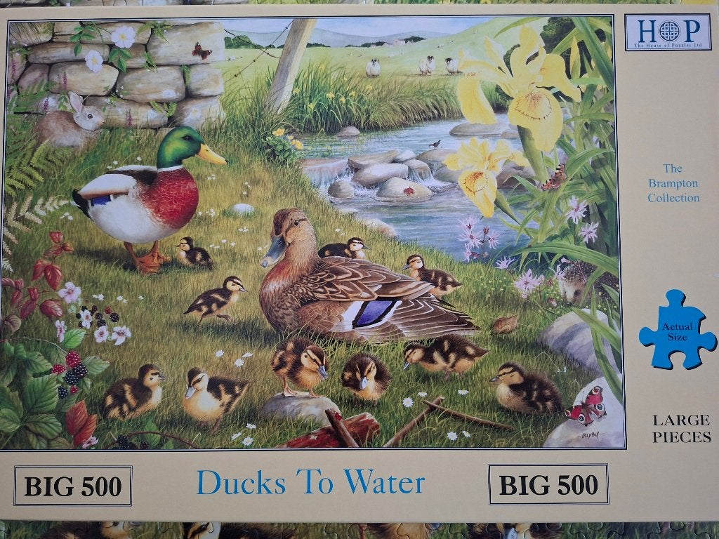 HOP puzzel Ducks to Water, Ophalen of Verzenden, 500 t/m 1500 stukjes, Zo goed als nieuw, Legpuzzel