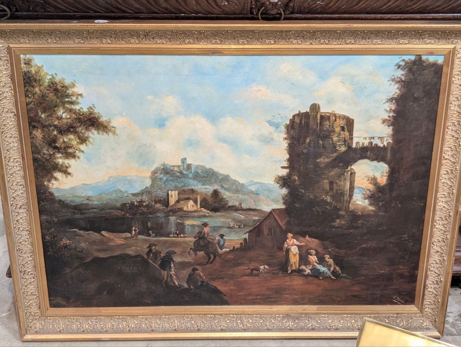 groot schilderij 115x85. €170, Antiek en Kunst, Ophalen